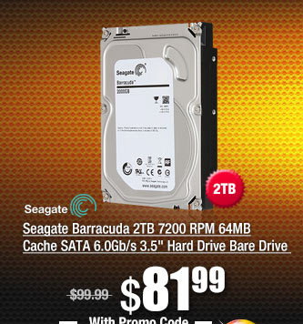 Seagate Barracuda 2TB 7200 RPM 64MB Cache SATA 6.0Gb/s 3.5 inch Hard Drive Bare Drive 