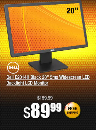 Dell E2014H Black 20" 5ms Widescreen LED Backlight LCD Monitor