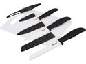 Rosewill RHKN-13002 5-Piece Ceramic Knife and Cutting Board Set - Black Handle 