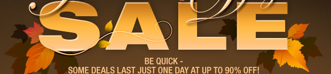 be quick - some deals last just one day at up to 90 percent off!