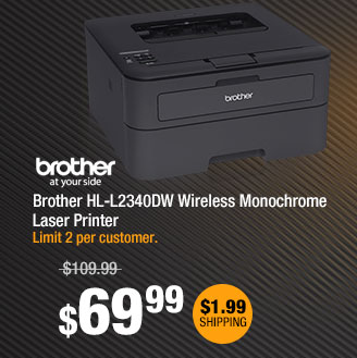 Brother HL-L2340DW Wireless Monochrome Laser Printer