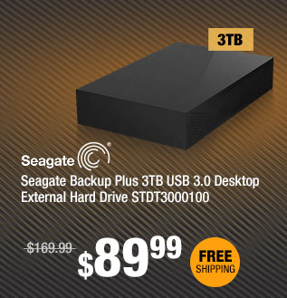Seagate Backup Plus 3TB USB 3.0 Desktop External Hard Drive STDT3000100