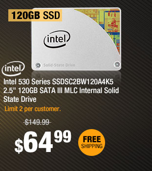 Intel 530 Series SSDSC2BW120A4K5 2.5" 120GB SATA III MLC Internal Solid State Drive