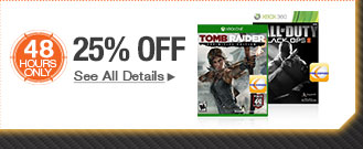 48 HOURS ONLY. 25% OFF SELECT PRE-OWNED GAMES*