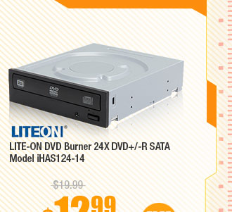 LITE-ON DVD Burner 24X DVD+/-R SATA Model iHAS124-14