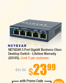 NETGEAR 5 Port Gigabit Business-Class Desktop Switch - Lifetime Warranty (GS105)