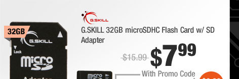 G.SKILL 32GB microSDHC Flash Card w/ SD Adapter