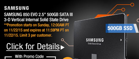 SAMSUNG 850 EVO 2.5" 500GB SATA III 3-D Vertical Internal Solid State Drive