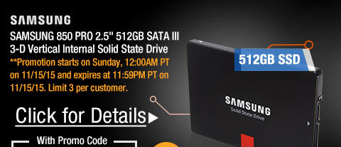 SAMSUNG 850 PRO 2.5" 512GB SATA III 3-D Vertical Internal Solid State Drive