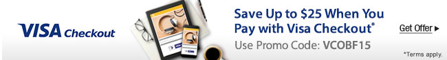 VISA checkout - Save Up to $25 When you Pay with Visa Checkout