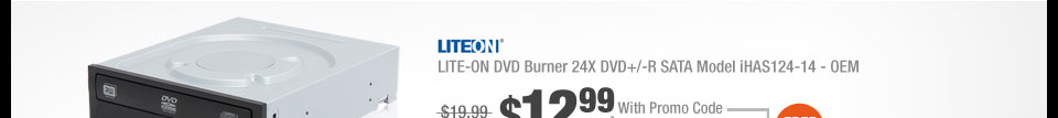 LITE-ON DVD Burner 24X DVD+/-R SATA Model iHAS124-14 - OEM