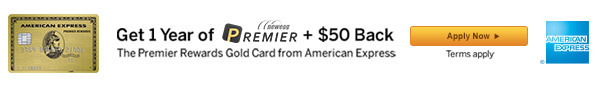 Get 1 Year of premier + $50 Back. The premier Rewards Gold Card from American Express