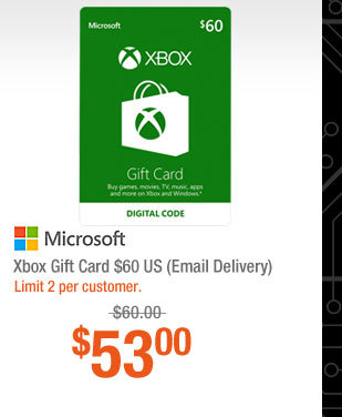 Xbox Gift Card $60 US (Email Delivery)