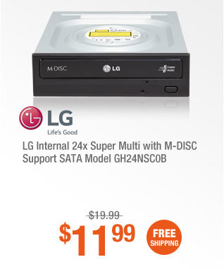 LG Internal 24x Super Multi with M-DISC Support SATA Model GH24NSC0B