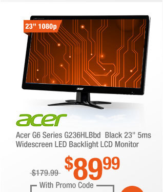 Acer G6 Series G236HLBbd  Black 23" 5ms Widescreen LED Backlight LCD Monitor