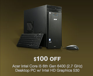 Acer Intel Core i5 6th Gen 6400 (2.7 GHz) Desktop PC w/ Intel HD Graphics 530