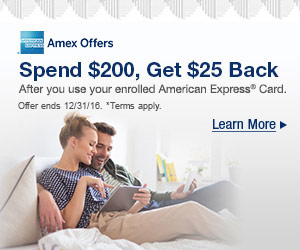 Amex Offers - Spend $200, Get $25 Back