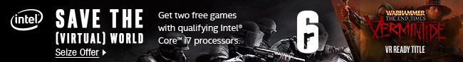 SAVE THE (VIRTUAL) WORLD. Get two free games with qualifying Intel Core i7 processors.