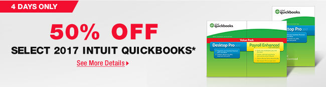 4 Days Only! 50% OFF SELECT 2017 INTUIT QUICKBOOKS*