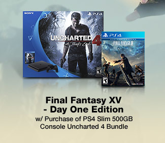 Final Fantasy XV - Day One Edition w/ Purchase of PS4 Slim 500GB Console Uncharted 4 Bundle