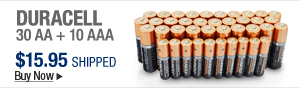 Newegg Flash – Duracell 30 AA + 10 AAA