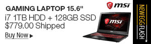 Newegg Flash – MSI Gaming Laptop i7 1TB HDD + 128GB SSD