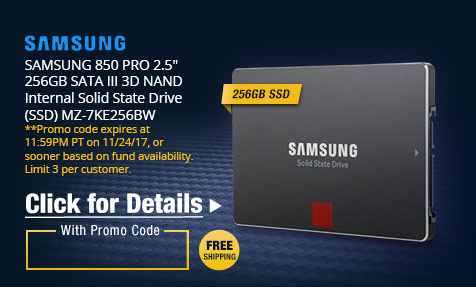 SAMSUNG 850 PRO 2.5" 256GB SATA III 3D NAND Internal Solid State Drive (SSD) MZ-7KE256BW