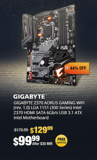 GIGABYTE Z370 AORUS GAMING WIFI (rev. 1.0) LGA 1151 (300 Series) Intel Z370 HDMI SATA 6Gb/s USB 3.1 ATX Intel Motherboard
