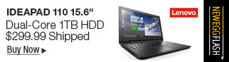 Newegg Flash - Lenovo IdeaPad 110 15.6" Dual-Core 1TB HDD