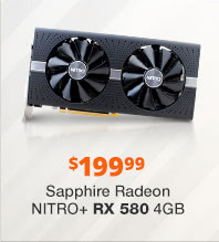 Sapphire Radeon NITRO+ RX 580 4GB Video Card