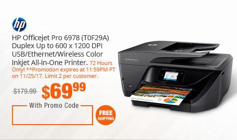 HP Officejet Pro 6978 (T0F29A) Duplex Up to 600 x 1200 DPI USB/Ethernet/Wireless Color Inkjet All-in-One Printer