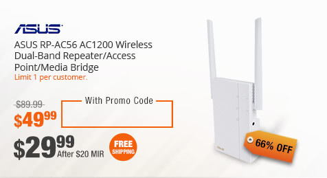 ASUS RP-AC56 AC1200 Wireless Dual-Band Repeater/Access Point/Media Bridge