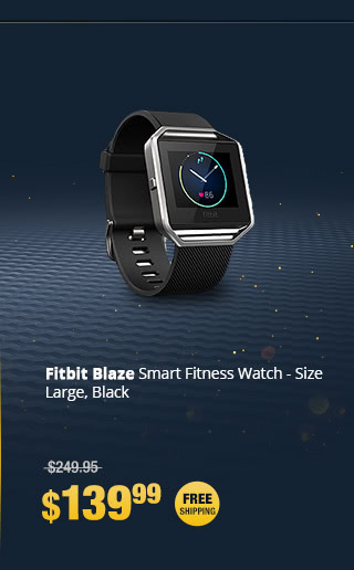 Fitbit Blaze Smart Fitness Watch - Size Large, Black