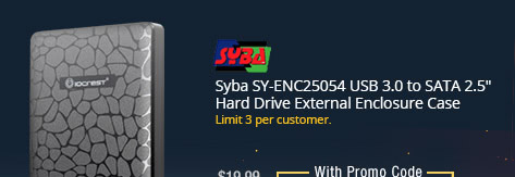 Syba SY-ENC25054 USB 3.0 USB 3.0 to SATA 2.5" Hard Drive External Enclosure Case
