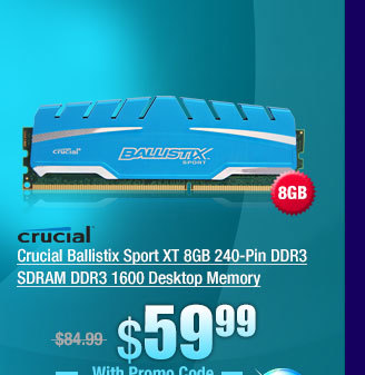 Crucial Ballistix Sport XT 8GB 240-Pin DDR3 SDRAM DDR3 1600 Desktop Memory