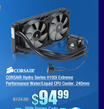 CORSAIR Hydro Series H100i Extreme Performance Water/Liquid CPU Cooler. 240mm