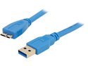 Coboc CY-U3-AMicBMM-6-BL 6 ft. USB 3.0 A Male to Micro B Male Cable M-M 