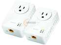 ZyXEL 200Mbps Fast Ethernet Powerline Wall-Plug Pass-thru Adapter, Starter Kit - 2 Units