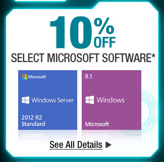 10% OFF SELECT MICROSOFT SOFTWARE*