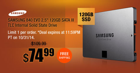 SAMSUNG 840 EVO 2.5" 120GB SATA III TLC Internal Solid State Drive