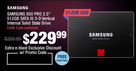 SAMSUNG 850 PRO 2.5" 512GB SATA III 3-D Vertical Internal Solid State Drive