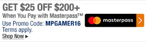 Get $25 Off $200+ When you Pay with Masterpass