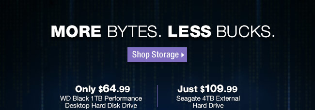 MORE BYTES. LESS BUCKS.