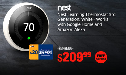 Nest Learning Thermostat 3rd Generation, White - Works with Google Home and Amazon Alexa