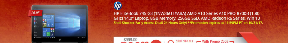 HP EliteBook 745 G3 14.0" AMD A10-8700B 1.8GHz 8GB 256GB SSD Radeon R6 Win10 Pro