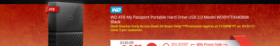 WD 4TB My Passport Portable Hard Drive USB 3.0 Model WDBYFT0040BBK Black