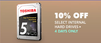 4 DAYS ONLY! 10% OFF SELECT INTERNAL HARD DRIVES*