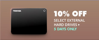 5 DAYS ONLY! 10% OFF SELECT EXTERNAL HARD DRIVES*