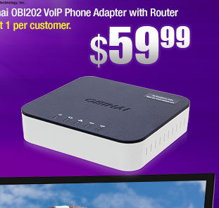 Obihai OBI202 VoIP Phone Adapter with Router