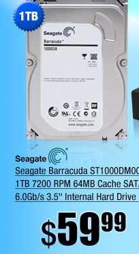 Seagate Barracuda ST1000DM003 1TB 7200 RPM 64MB Cache SATA 6.0Gb/s 3.5 inch Internal Hard Drive 